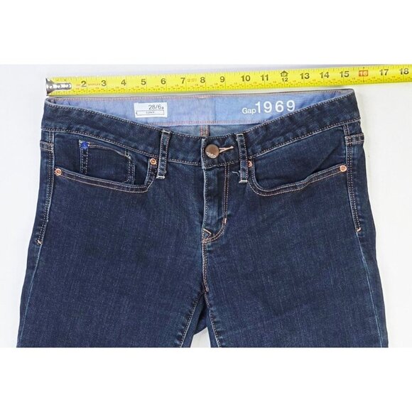 Gap 1969 26X30 Size 28/6A Women Curvy Bootcut Low Rise Blue Denim 5 Pocket Jeans - Picture 5 of 12